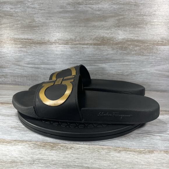 Salvatore Ferragamo Men’s Groove 2 Slide Sandals Size 12 M - Picture 1 of 8
